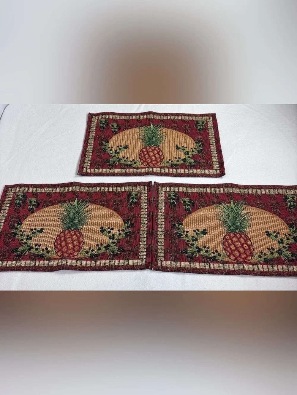 Vintage Pineapple Tapestry Placemat Tropical Fruit Retro Cottage Boho Decor